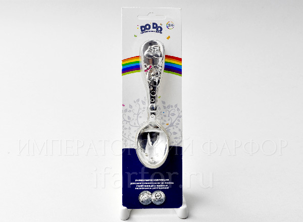 Ложка детская Ботиночки с розовой эмалью Тактильная