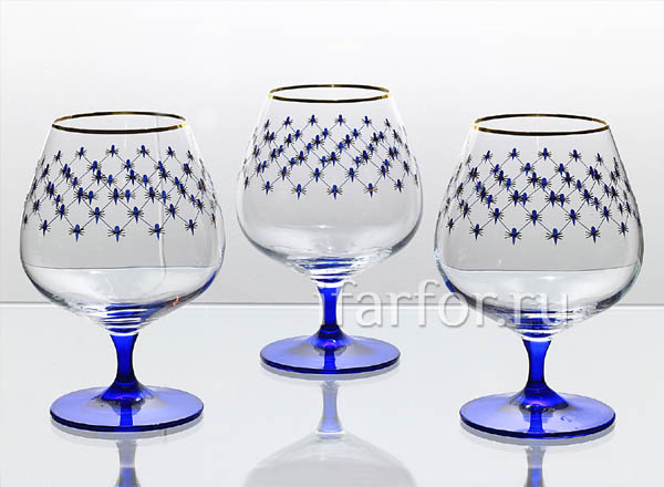 Набор бокалов для коньяка Кобальтовая сетка 6/6 Европейская