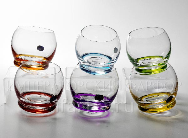Set of glasses for water Harlequin 6/6 Crazy Kristalex