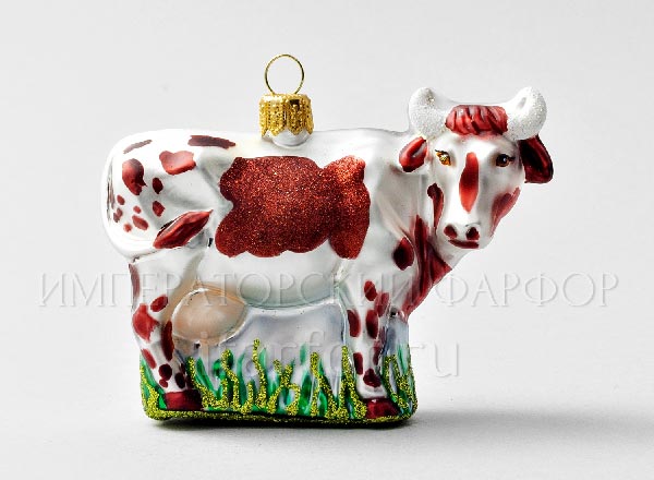 Елочная игрушка Корова пятнистая