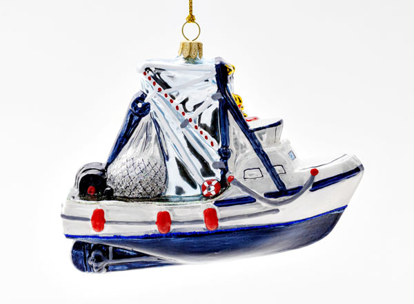 Елочная игрушка Рыбацкая лодка