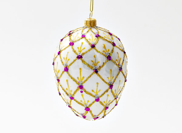 Елочная игрушка Яйцо Фаберже Яйцо Фаберже королевское белое