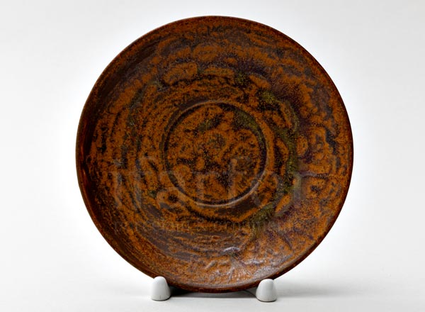 Блюдце чайное Тыквенный рельеф коричневый