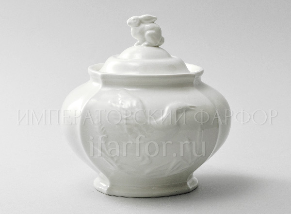 Sugar bowl Relief Hunting Ivory 