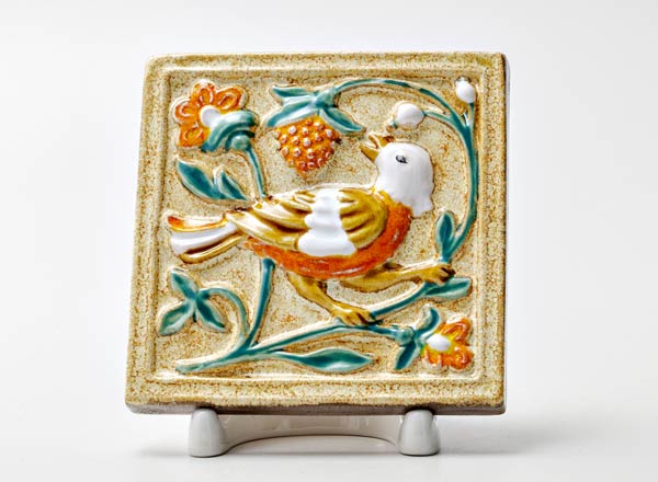 Изразец малый Сойка 2 золотистый