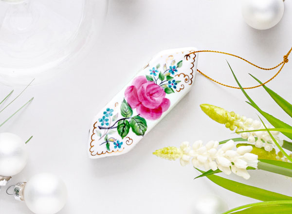 Елочная игрушка Конфета 16 Гжель краски золото