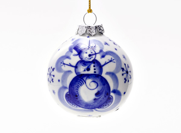 Christmas tree toy Christmas ball Gzhel Snowman 1