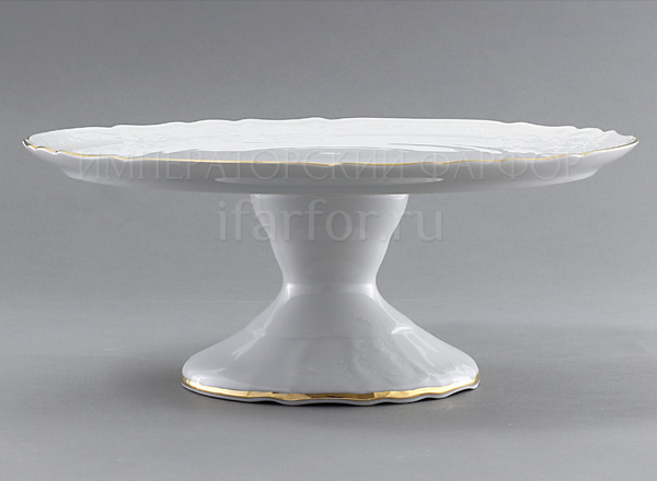 Блюдо для торта Бернадотт Белый узор Бернадотт