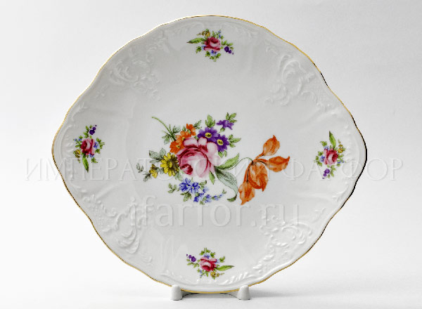 Блюдо для торта Бернадотт Мейсенский букет Бернадотт