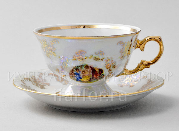 Чашка с блюдцем второй сорт Мадонна Перламутр Фредерика Carlsbad