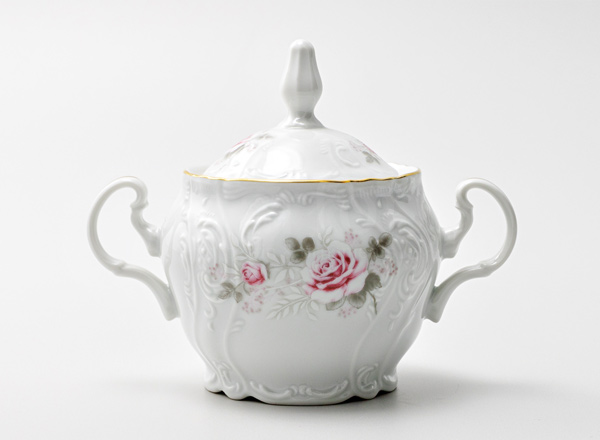 Сахарница Бернадотт Серая роза золото Бернадотт