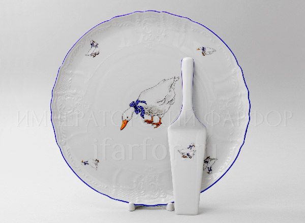 Блюдо для торта с лопаткой Бернадотт Гуси Бернадотт