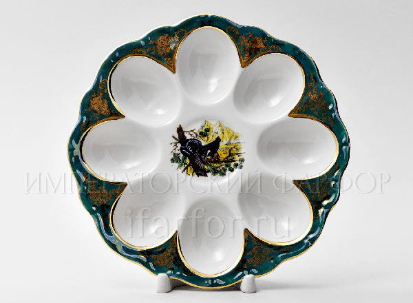 Поднос для яиц Охота Зеленая Корона Круглый лоток на 8 яиц