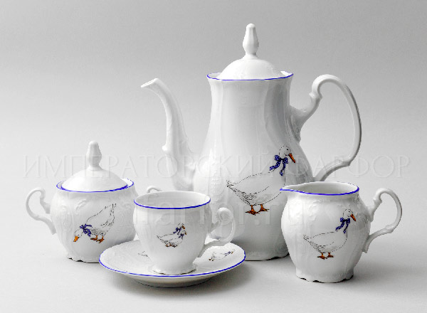 Сервиз кофейный Бернадотт Гуси 6/17 Бернадотт