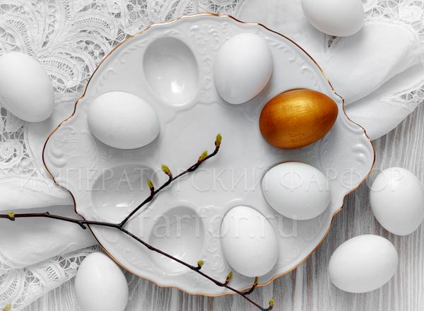 Поднос для яиц Бернадотт Белый узор Бернадотт