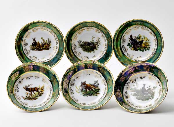 Набор салатников Охота Зеленая 6/6 Фредерика