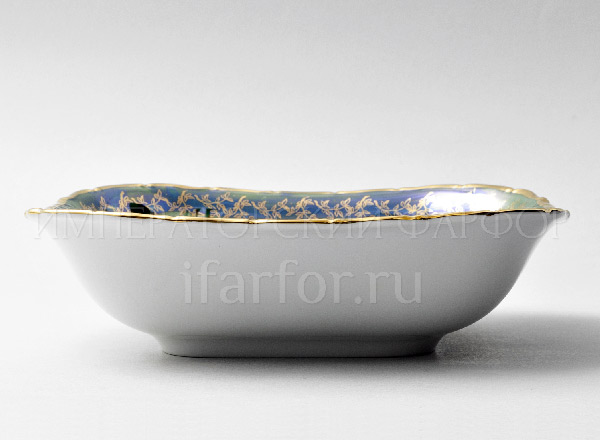 Салатник квадратный Охота Зеленая STERNE PORCELAN