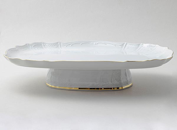 Поднос на ножке Бернадотт Белый узор Бернадотт