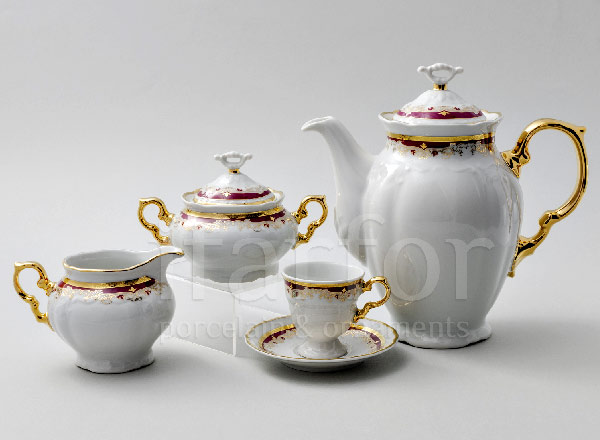 Сервиз кофейный Красная лилия 6/17 Мария Луиза