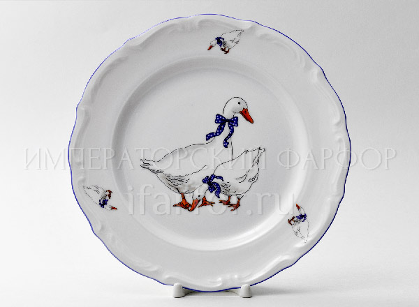 Тарелка плоская Гуси