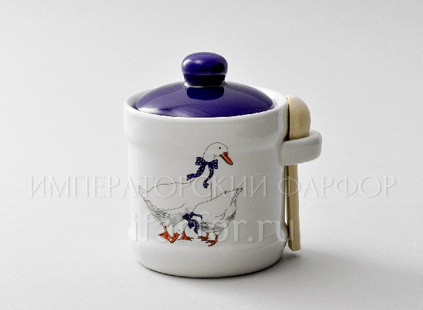 Банка для сыпучих продуктов с ложкой Гуси Royal Classics