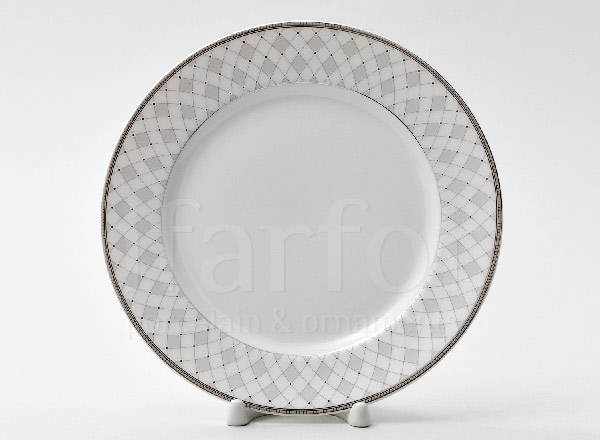 Plate dessert Gray mesh Platinum