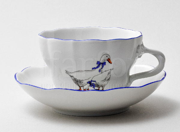 Чашка с блюдцем чайная Гуси DUBI