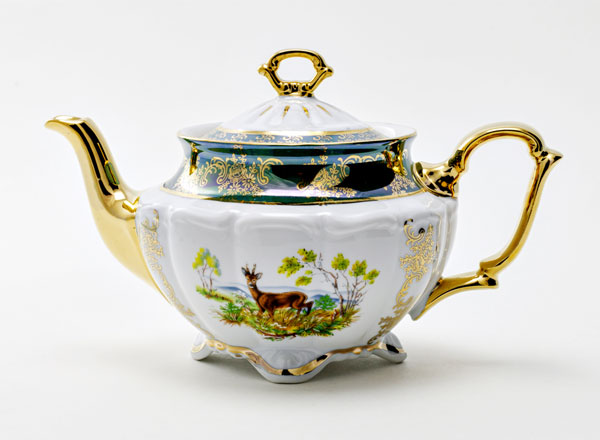 Чайник заварочный Охота зеленая. Косуля 1 Мария-Тереза