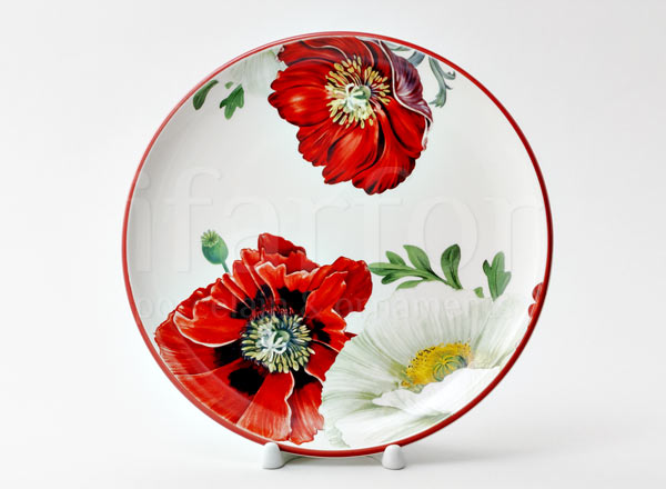 Plate for pancakes Poppies