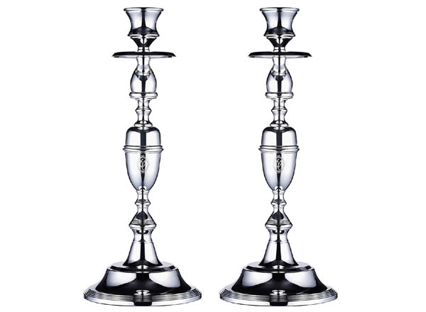 Set for 2 candlestick silvered La Maison 