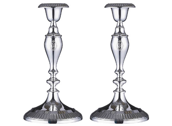 Set for 2 candlestick silvered La Maison 