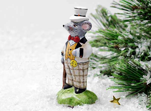 Скульптура Мышь в цилиндре