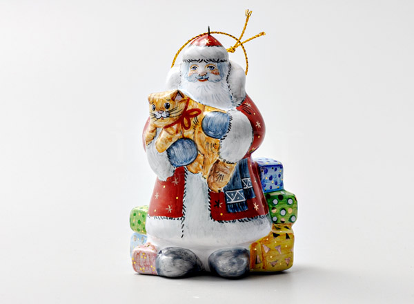 Christmas tree toy Santa Claus with a pussy