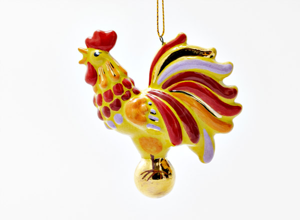 Елочная игрушка Золотой петушок 1