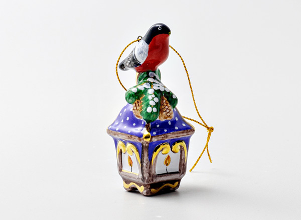 Елочная игрушка Фонарик с птичкой 2