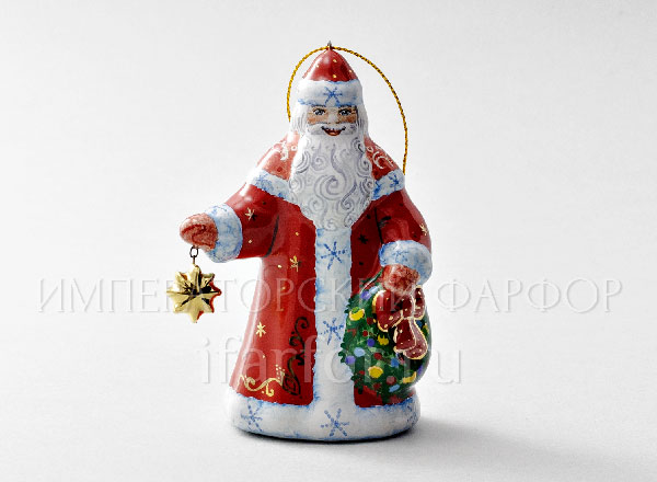 Елочная игрушка Дед мороз с венком