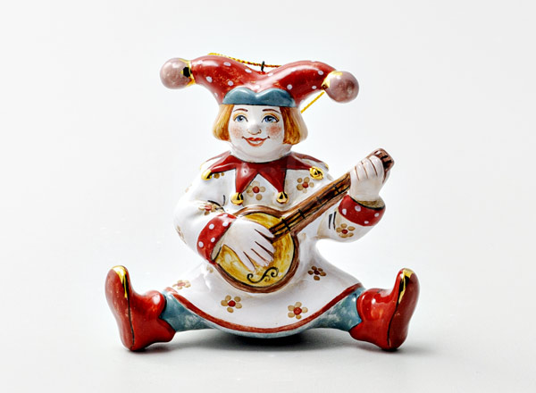 Елочная игрушка Скоморох-музыкант