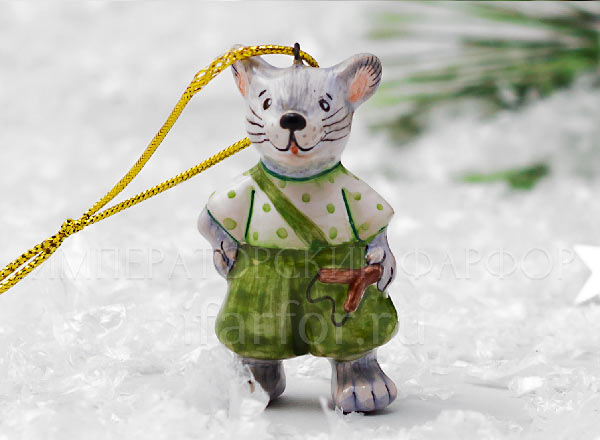 Елочная игрушка Мышонок озорник