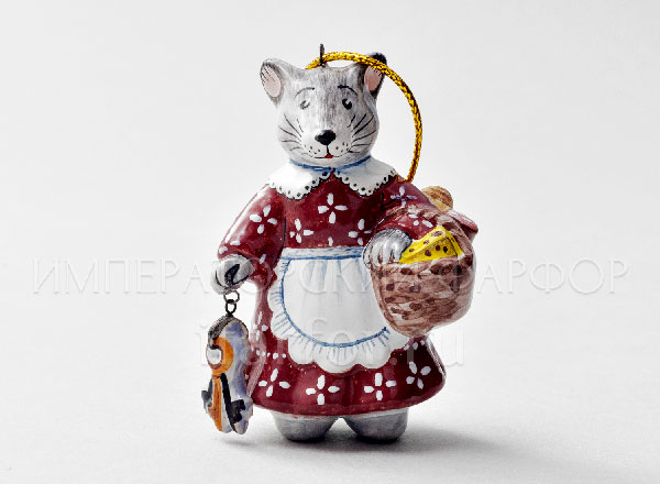 Елочная игрушка Мышь-хозяюшка