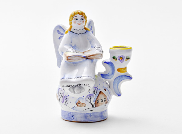 Candlestick Angel with a book 