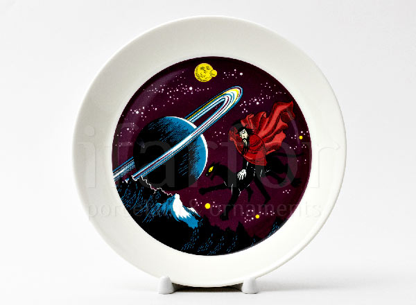 Тарелка Волшебник и пантера (пурпурная)