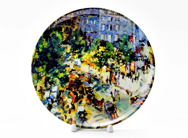 Decorative plate Korovin Konstantin Alekseevich Paris. Boulevard of the Capucines