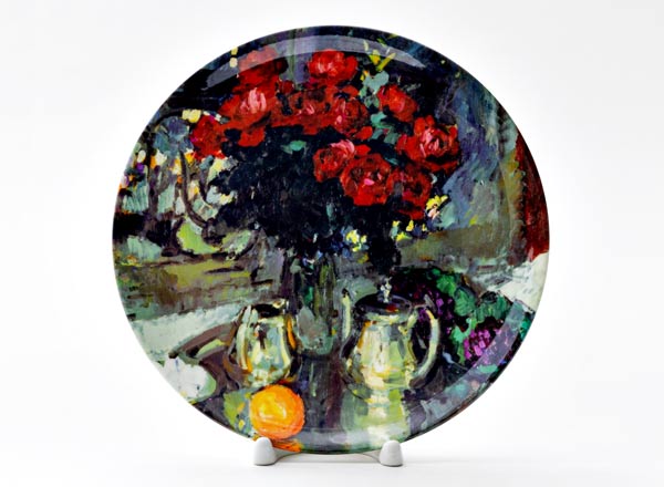 Decorative plate Korovin Konstantin Alekseevich Roses and violets
