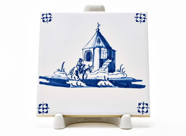 Изразец Голландский. Мужчина на лошади