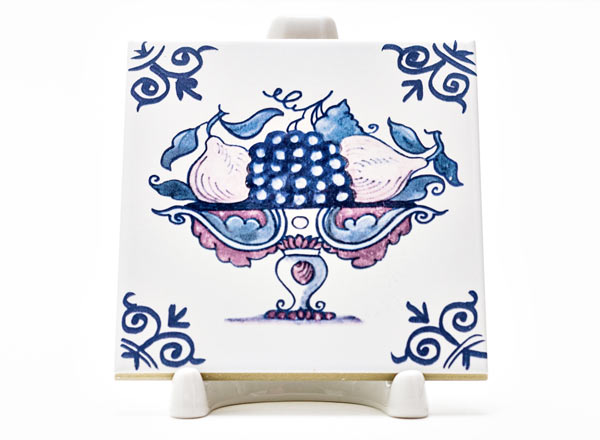 Изразец Голландский. Ваза с фруктами 4