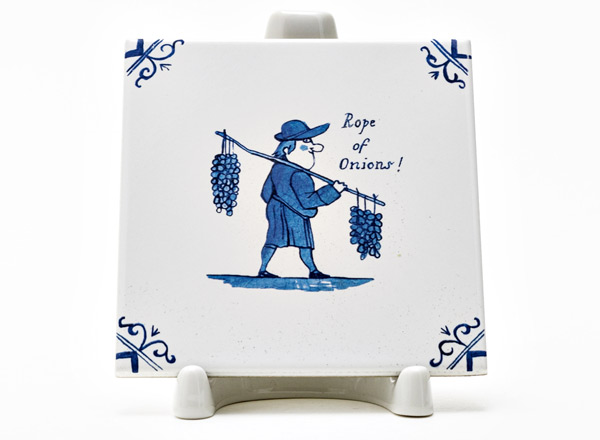 Изразец Голландский. Торговец с вязанками лука