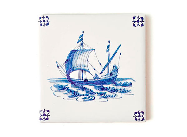 Изразец Голландский. Рыбацкая лодка
