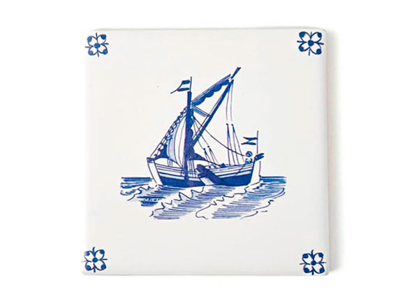 Изразец Голландский. Парусная лодка 2