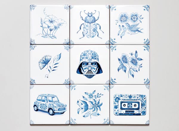 Set of tiles Dutch. Retro 