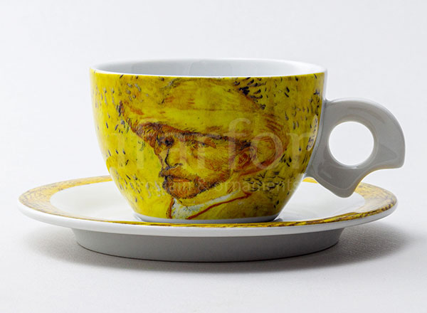 Cup and saucer tea Van Gogh. Self portrait DOVA